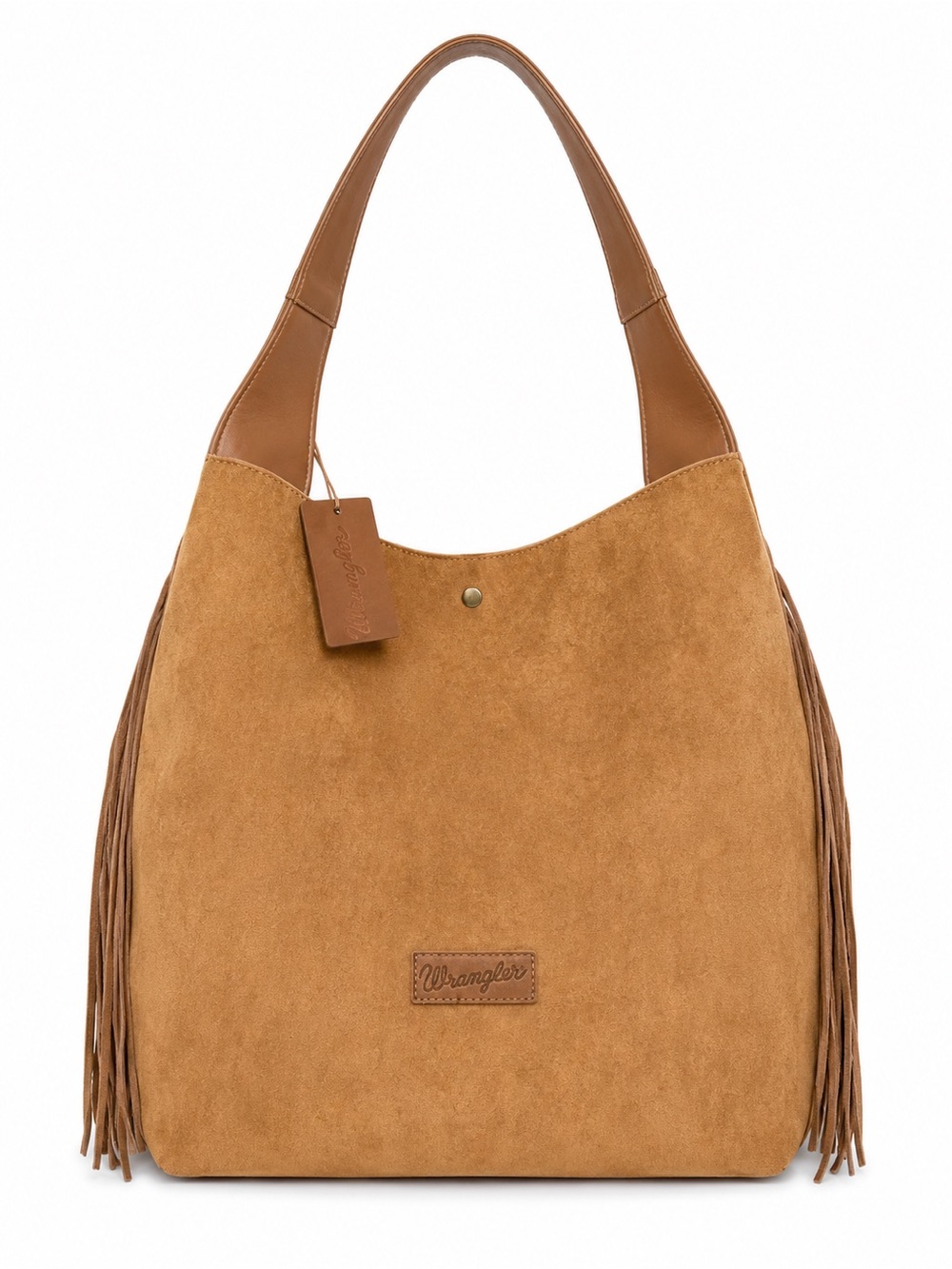 Wrangler Tan Suede Fringe Hobo Bag